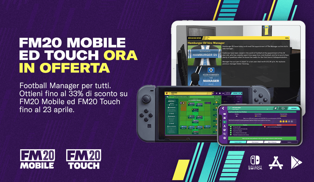 Football Manager 2020 Mobile e Touch ora disponibili con uno sconto fino al 33%