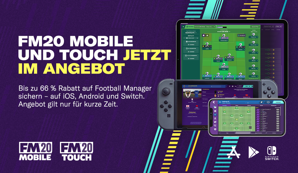 Jetzt bis zu 66 % Rabatt auf Football Manager 2020 Mobile und Touch