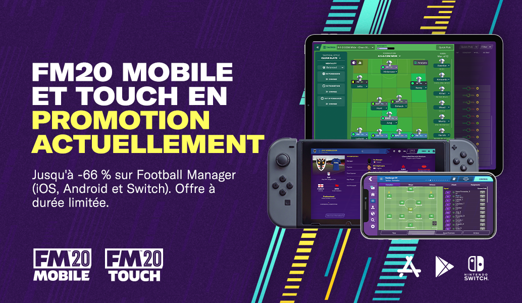 -66 % sur Football Manager 2020 Mobile et Touch