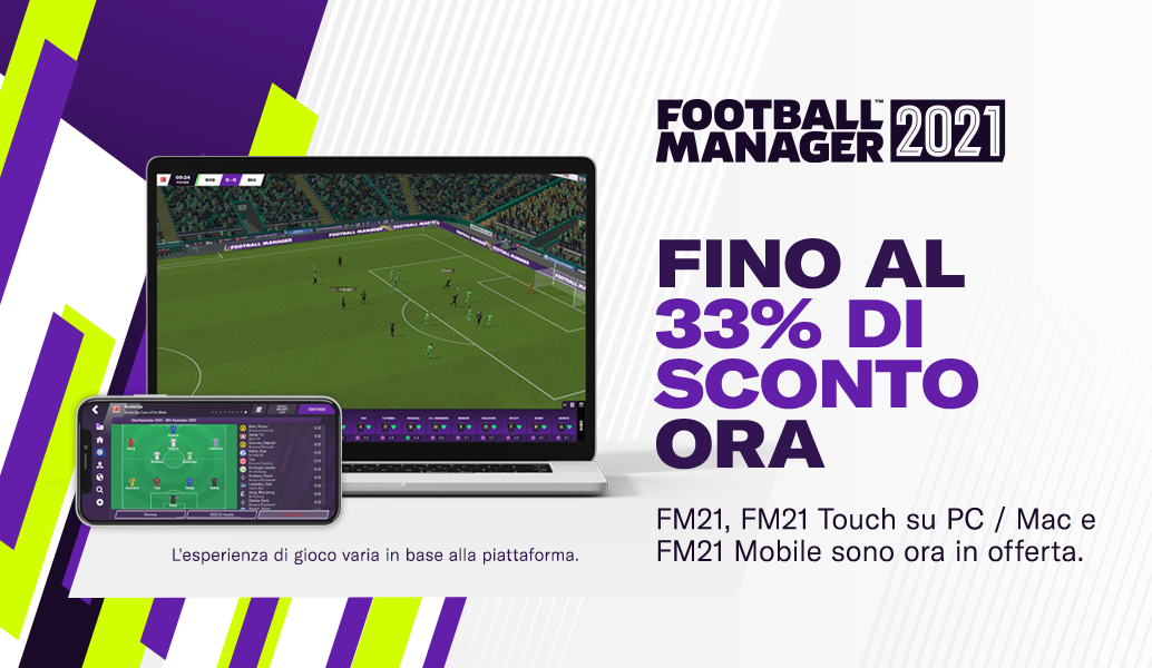 Ottieni fino al 33% di sconto su Football Manager 2021 su piattaforme selezionate