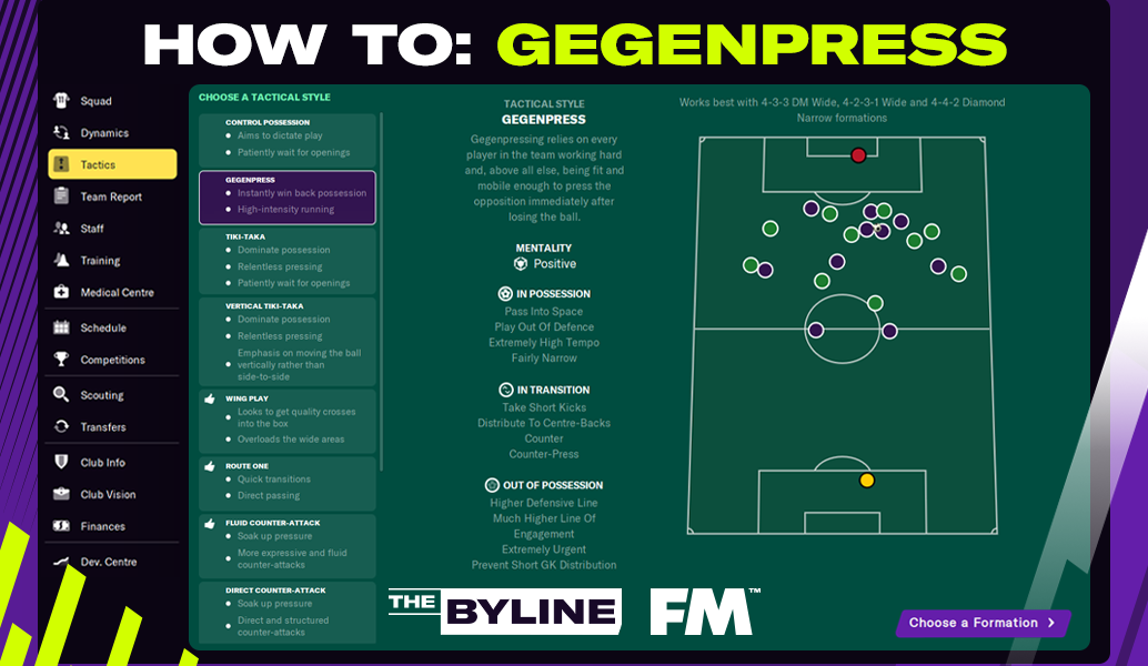 Gegenpress – How to use it in FM21