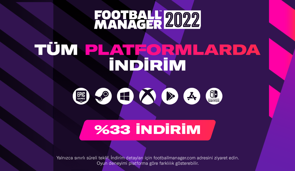 Şimdi tüm platformlarda Football Manager 2022'yi %33 indirimli alın