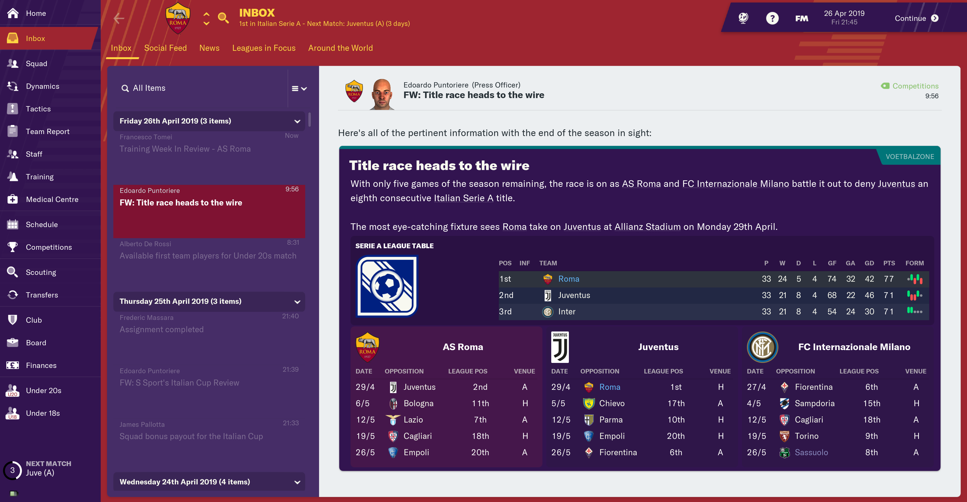 FM19 title race heads to the wire