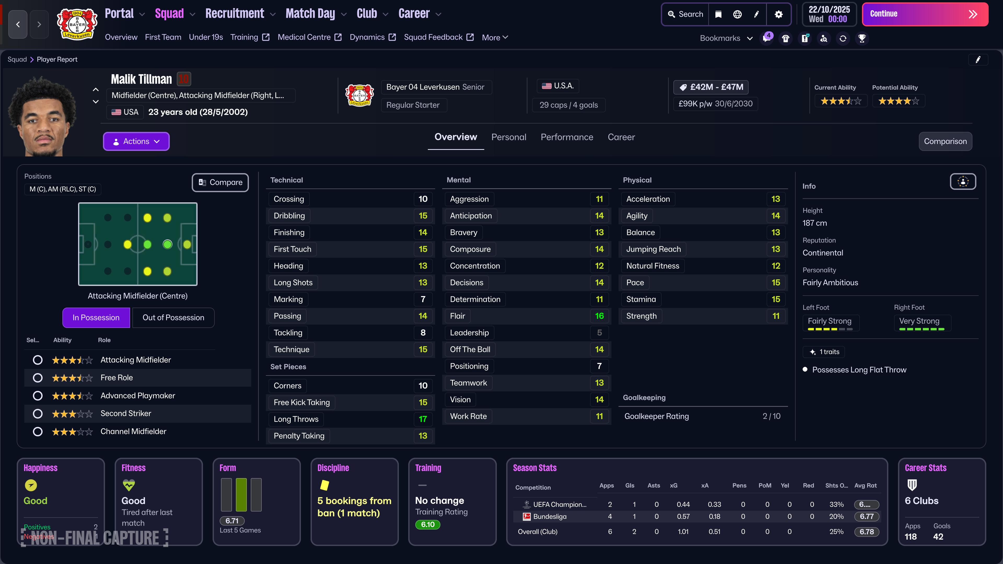 Malik Tillman Player Profile