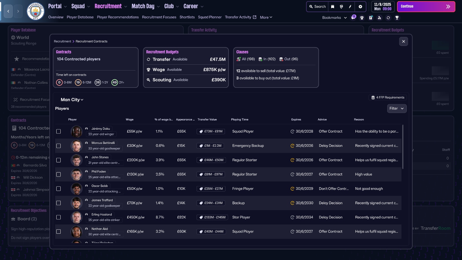 FM26 Contracts Pop Up