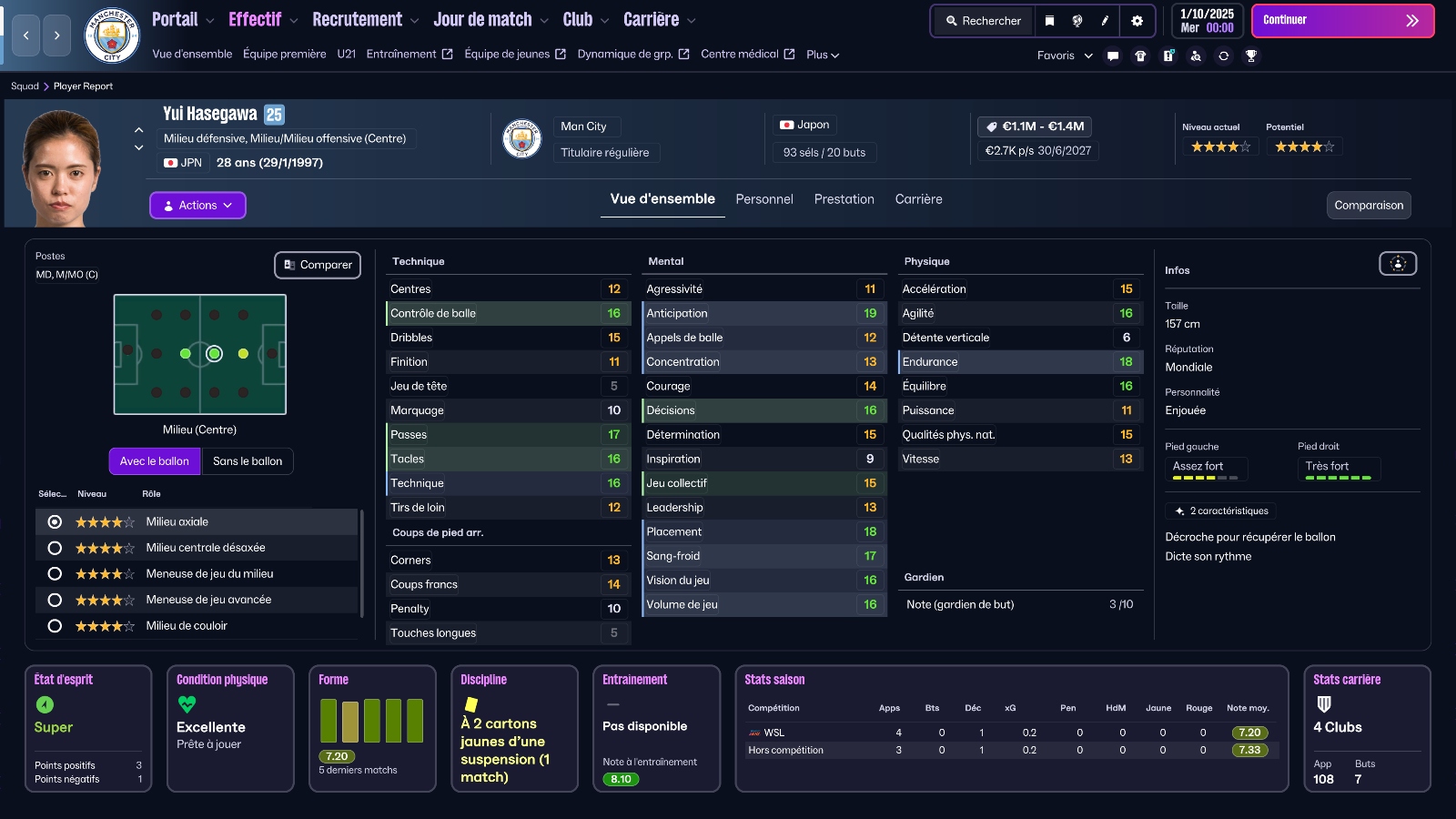 FM26 Yui Hasegawa Profile