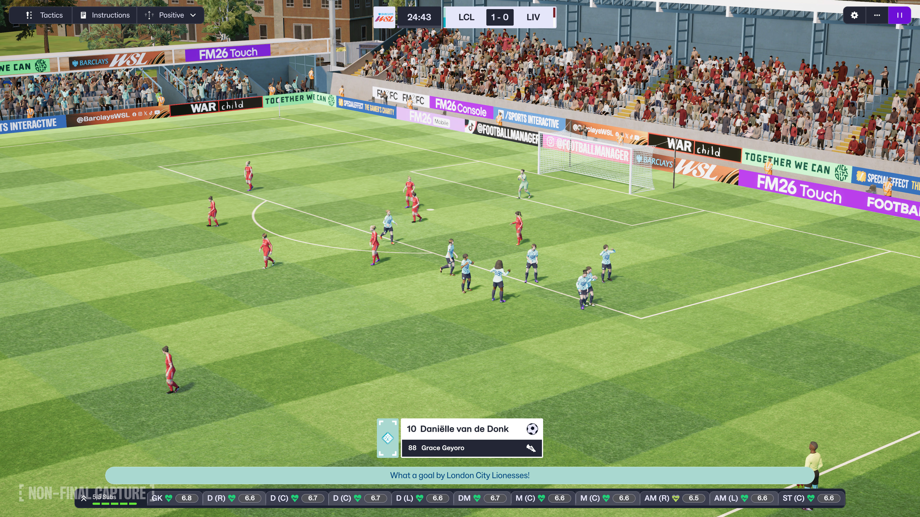London City Lionesses WSL Match Engine