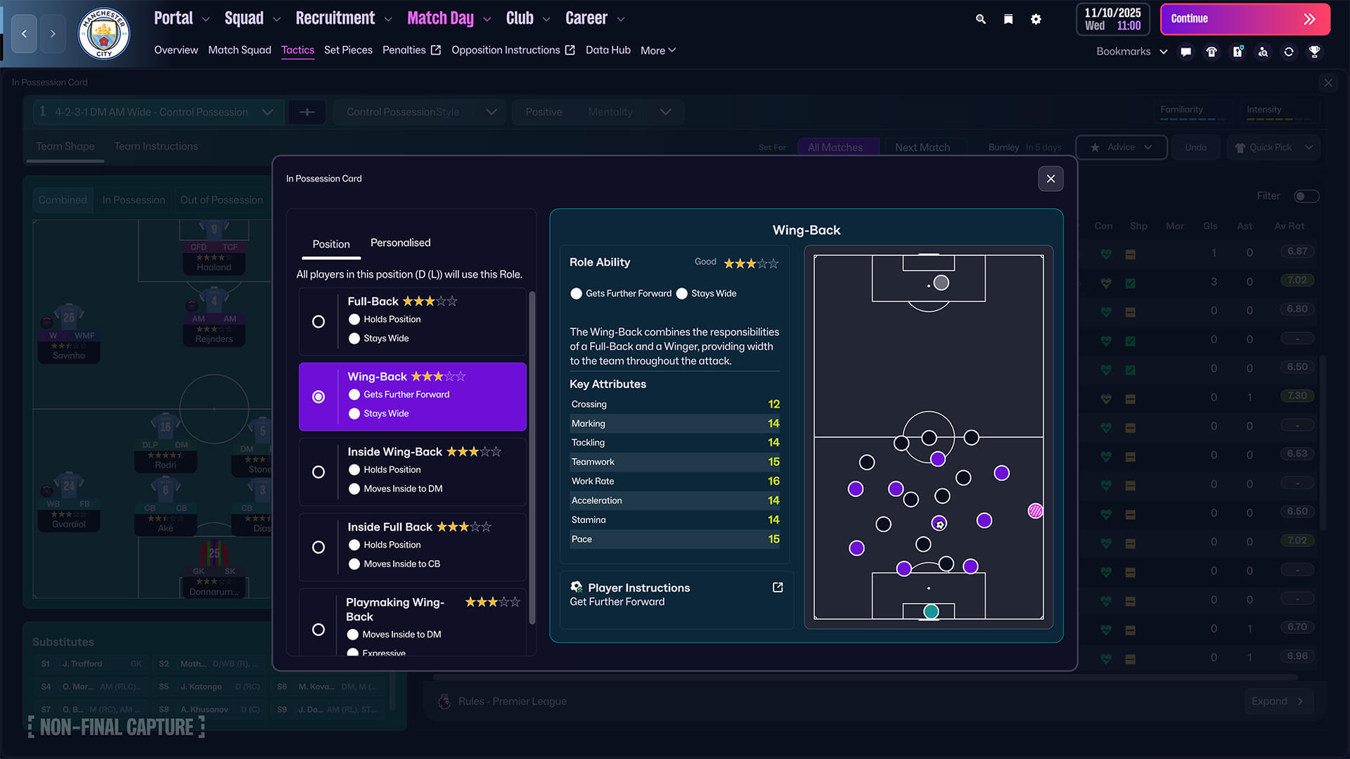 Man City Wingback Card