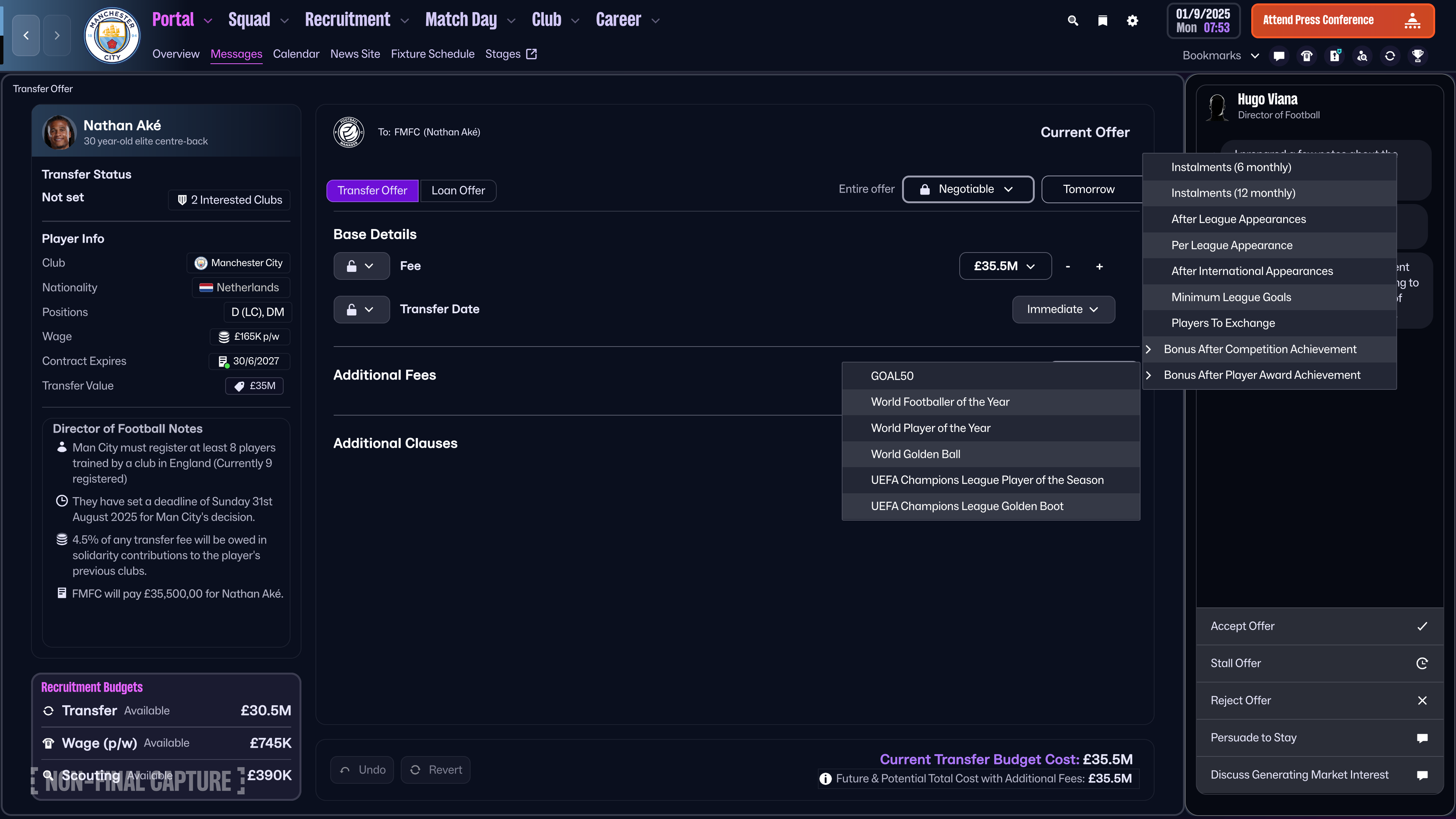 Awards Dropdown