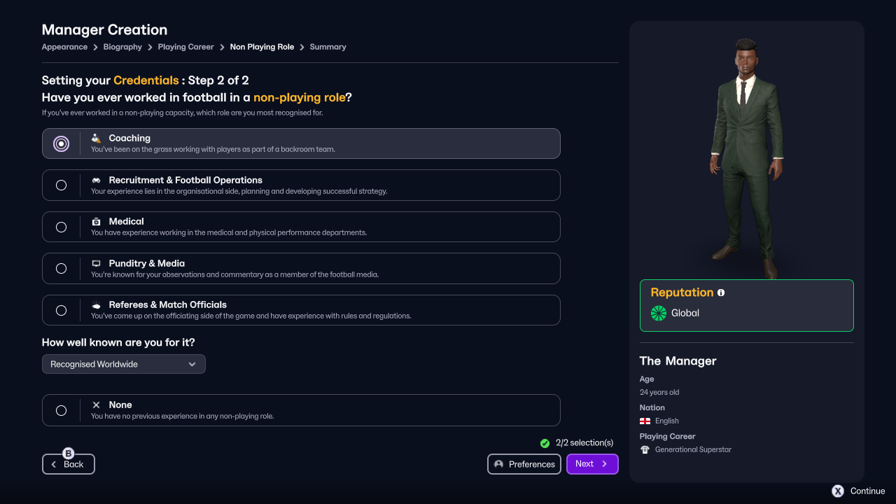 Manager Credentials Question