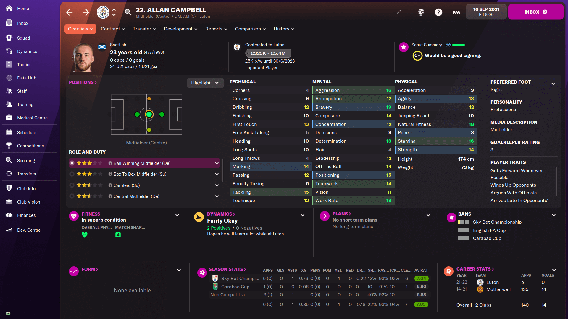 Player Profile Campbell