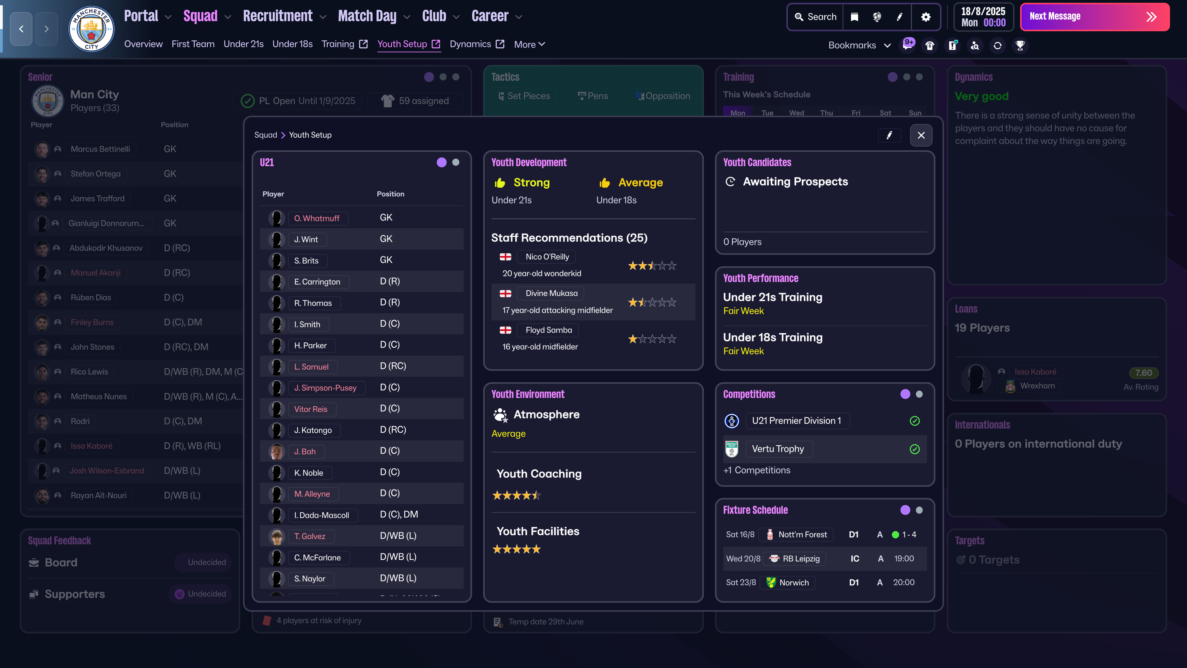 Man City Youth Setup