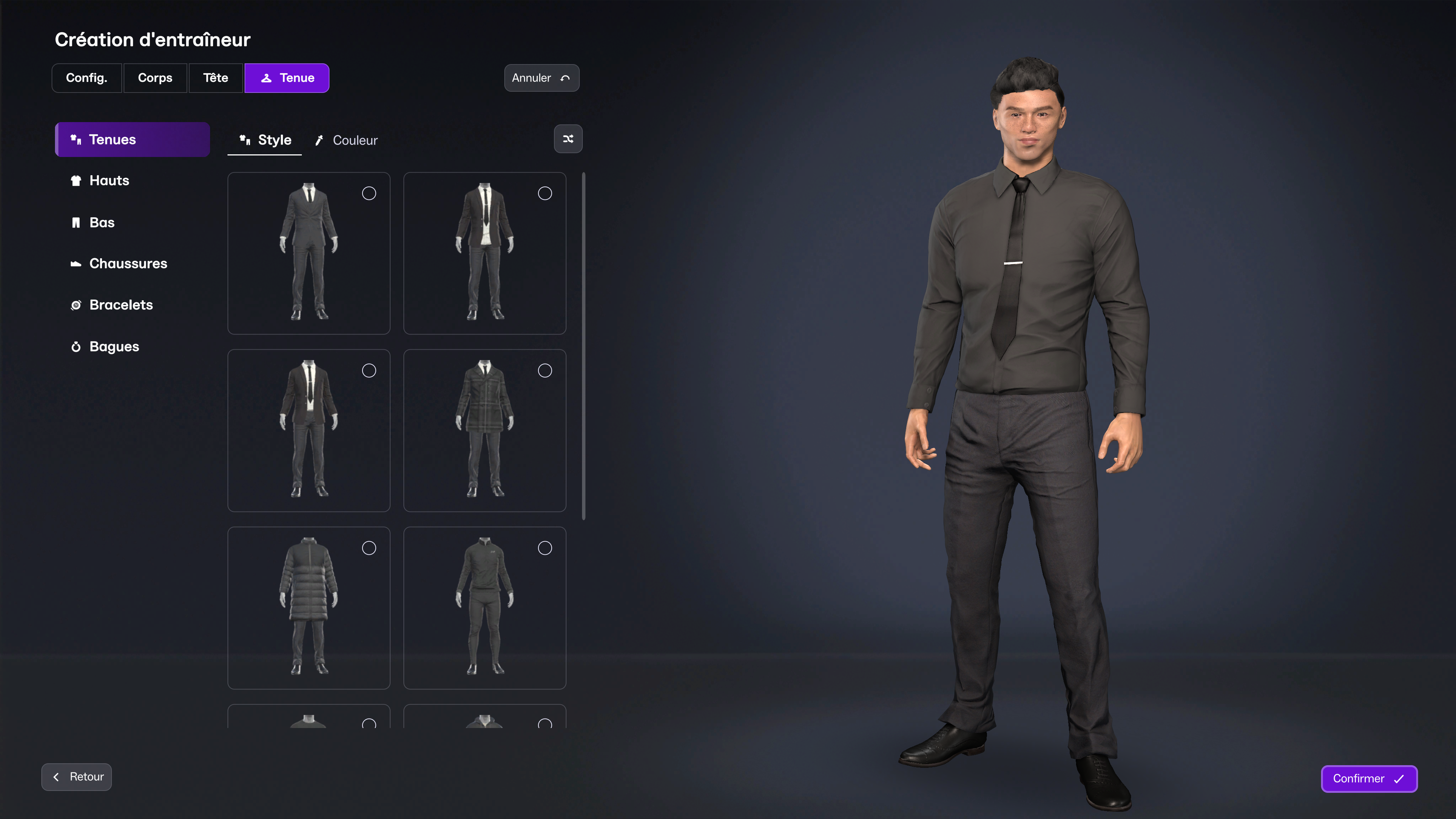 Manager Outfit Screen