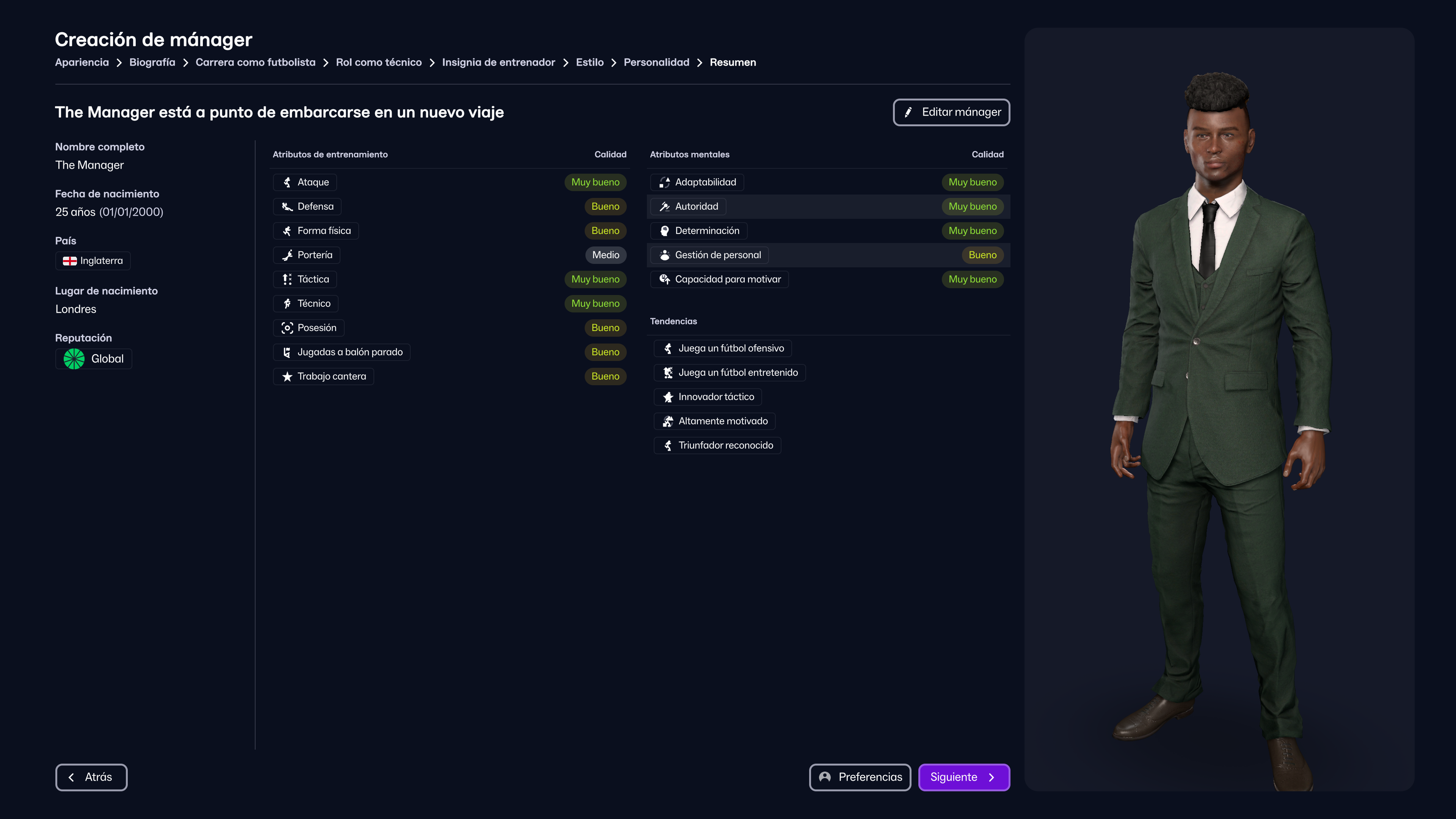 Manager Profile Summary