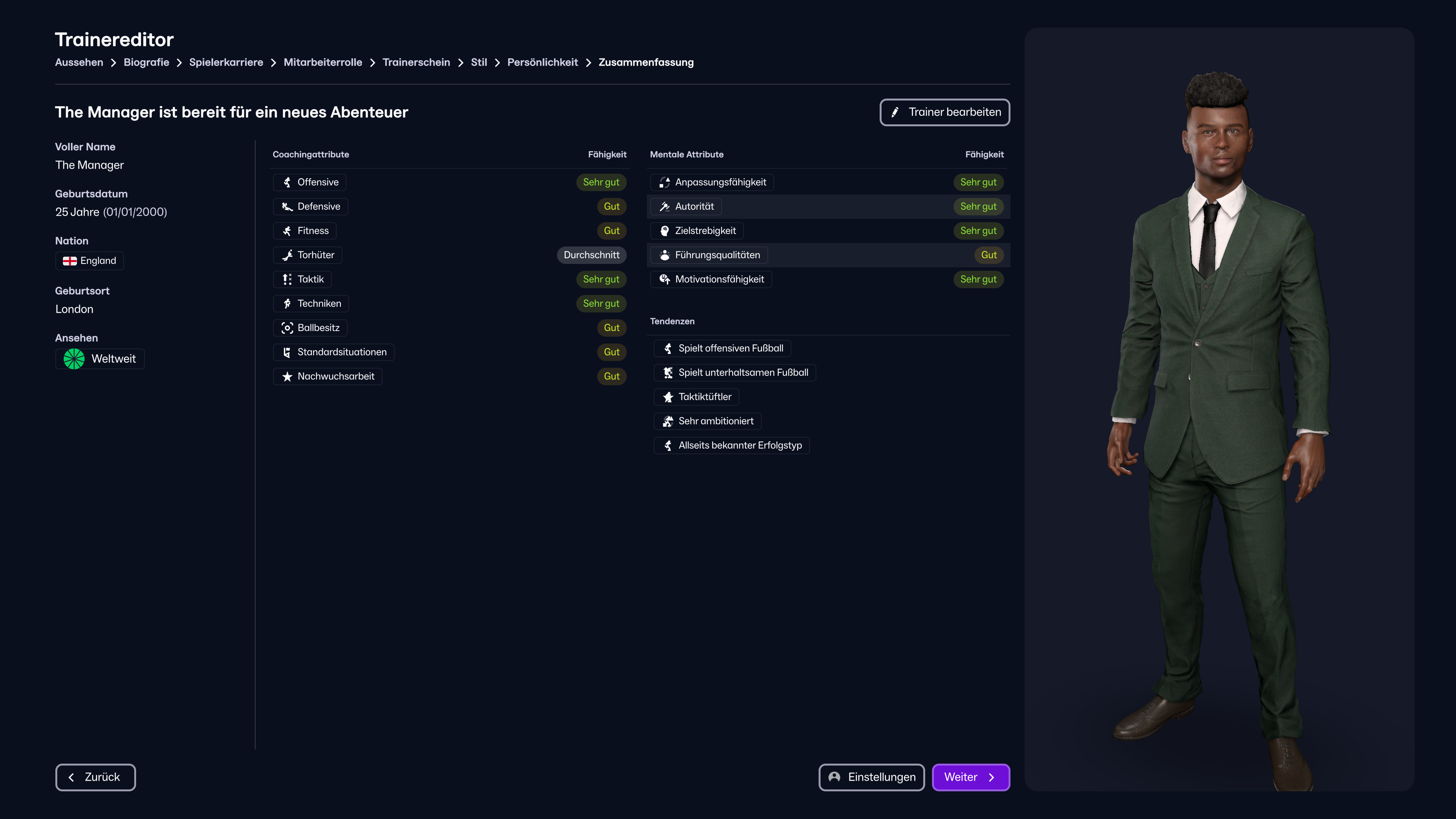 Manager Profile Summary