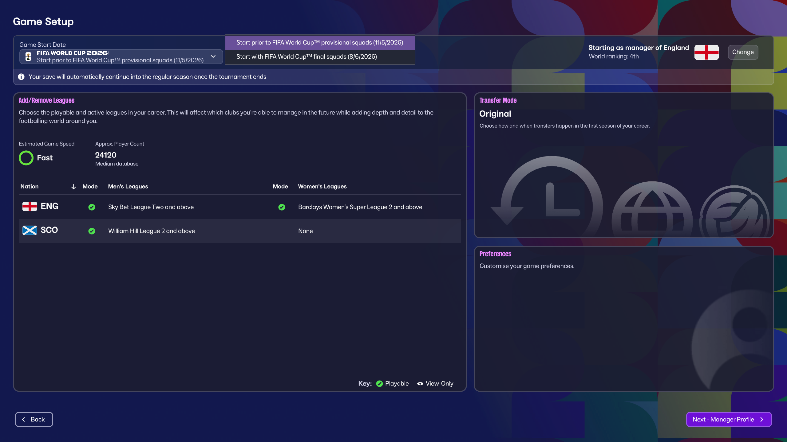 Starting Screen