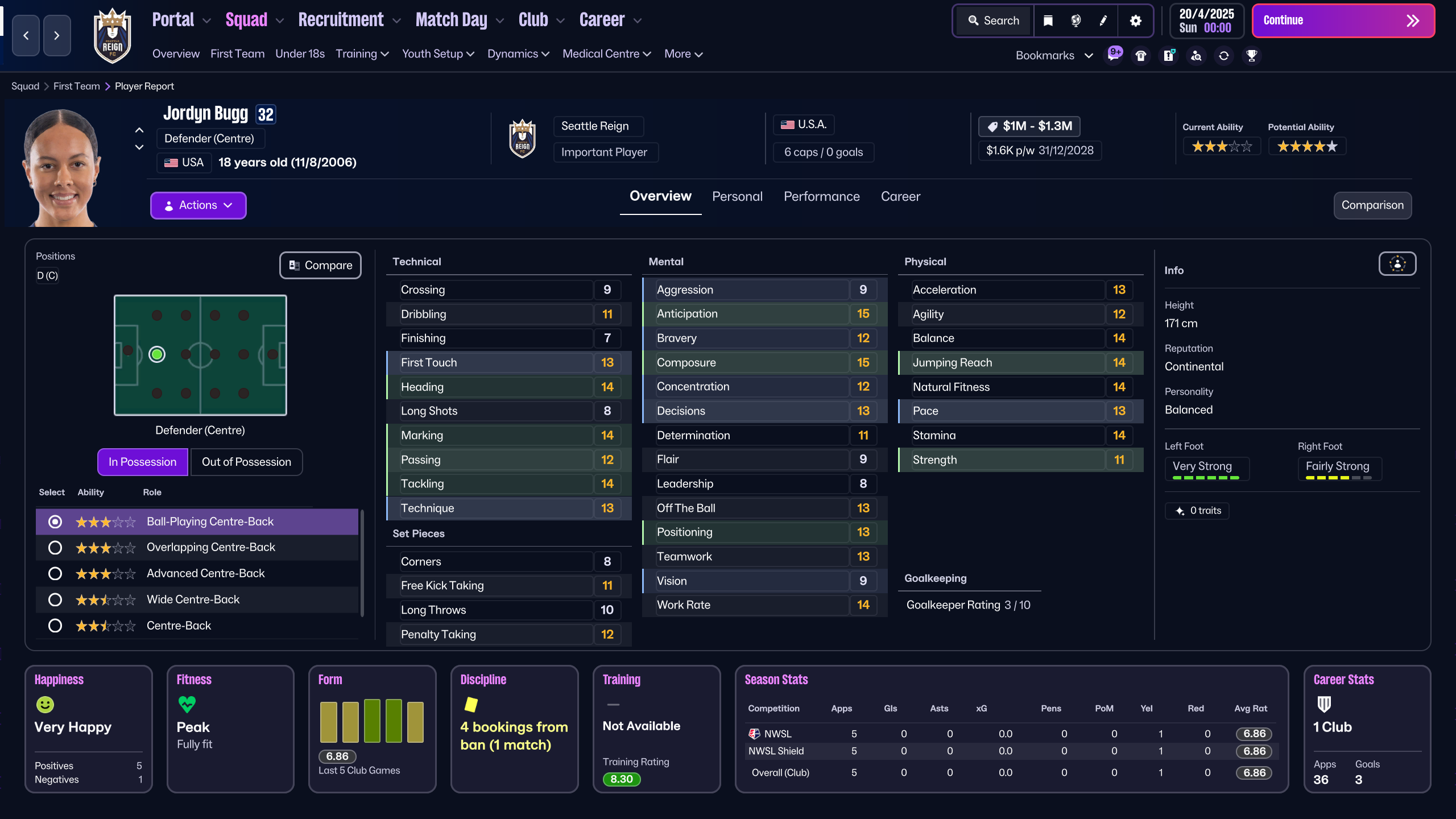 Jordyn Bugg Player Profile
