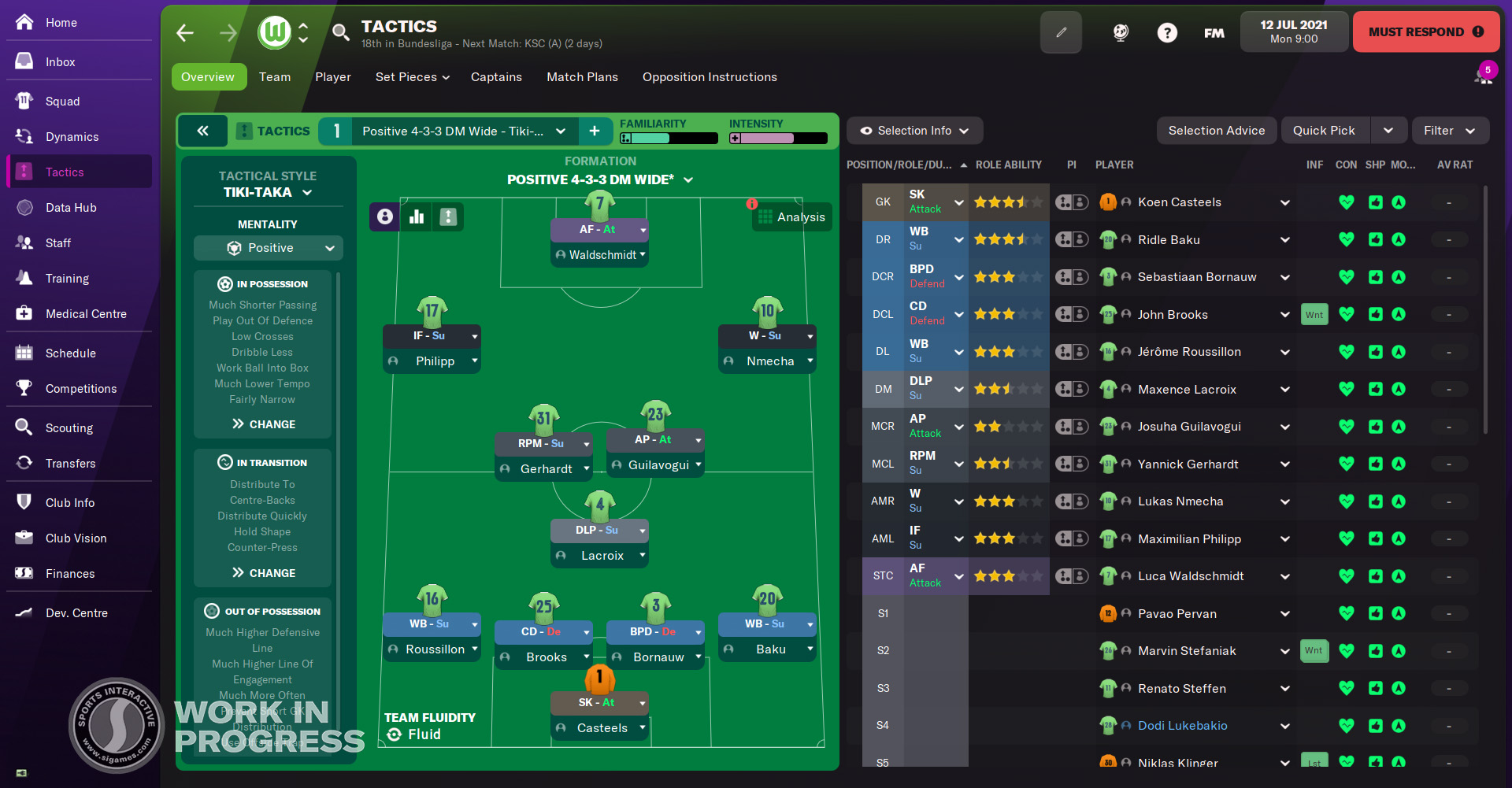 Wolfsburg tactics